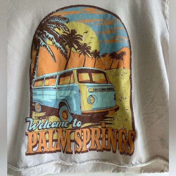 Altar’d State Cropped Palm Springs T Shirt Size Medium Boho Bohemian Hippie - Picture 2 of 6